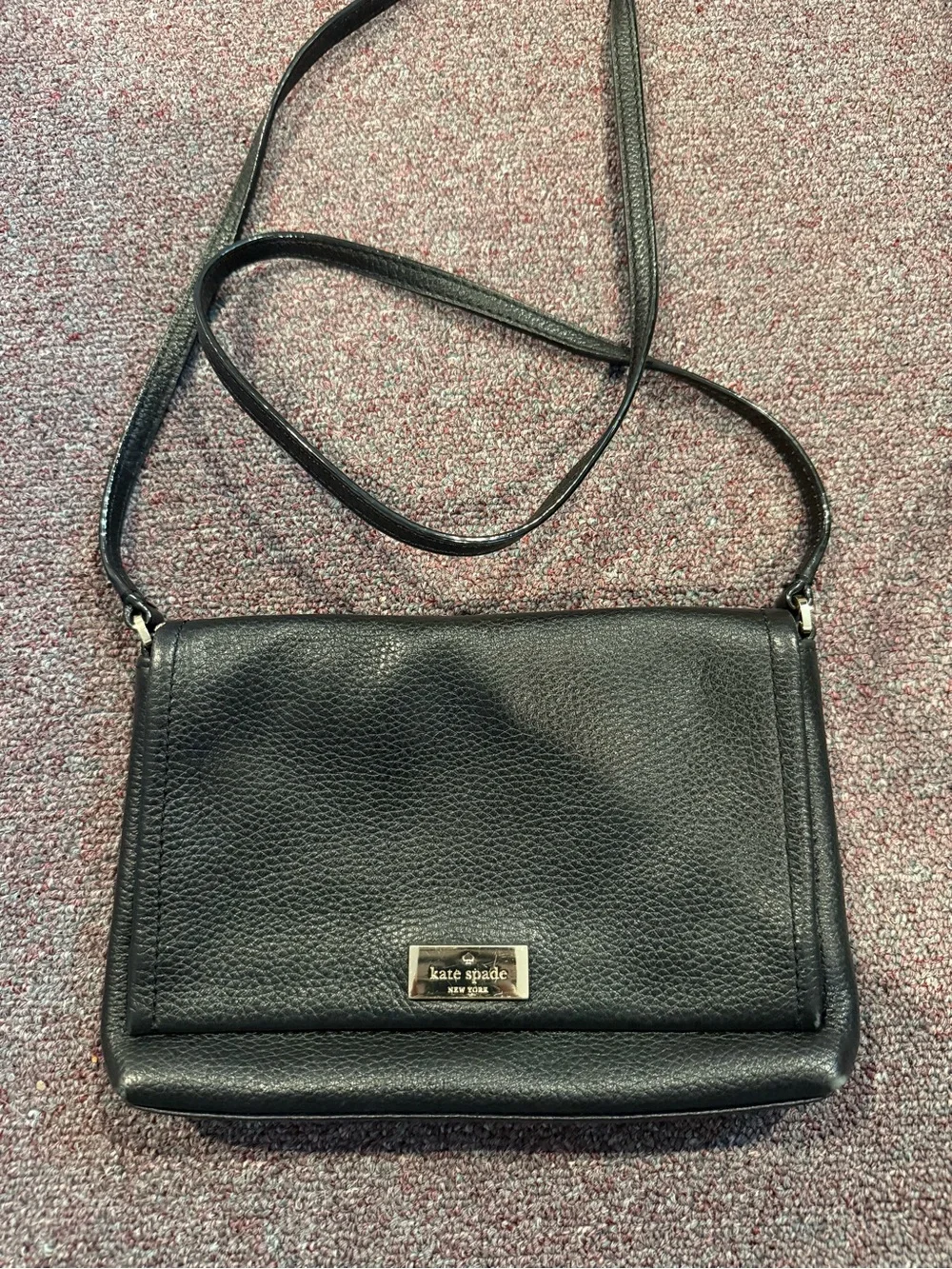kate spade Black Pebbled Leather Crossbody Purse